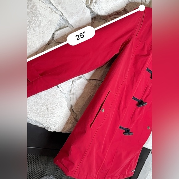 Land’s End | Women’s Red Mid-Length Fleece Lined Jacket w/Toggle Buttons, Size L - Picture 14 of 16
